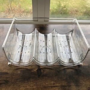 Clear plastic fridge wine rack